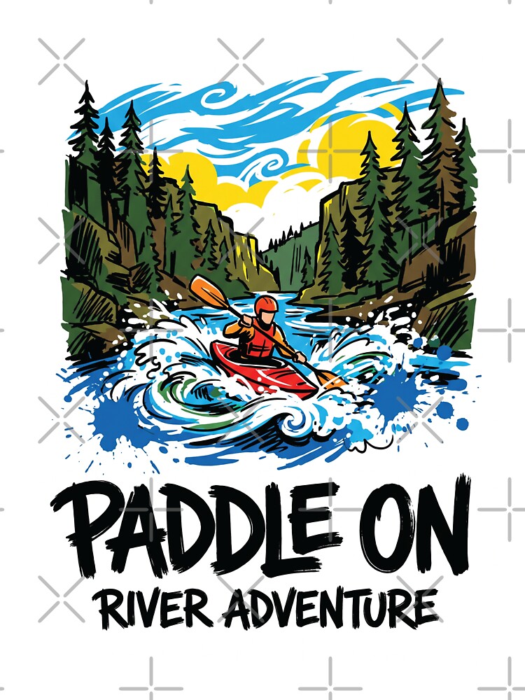 Kayaking River Rapids Adventure Art Print by Merch by Das Design Studio