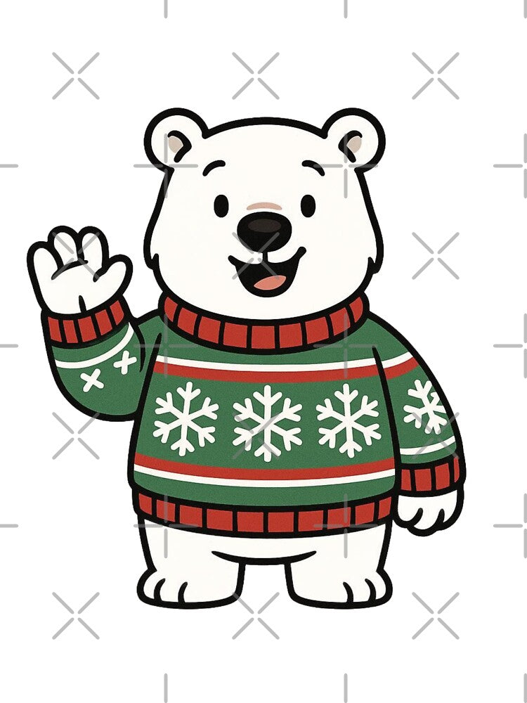 Polar Bear in Christmas Sweater – Festive Holiday Outfit by Confuzz1ed