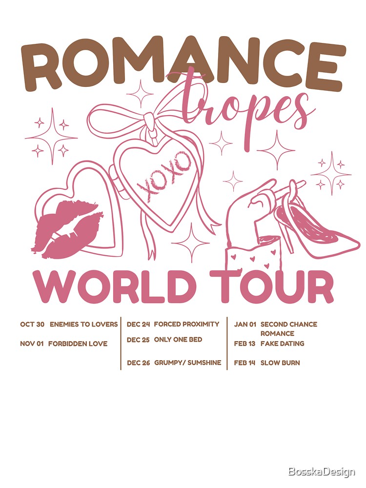 Romance tropes world tour, romance book lover by BosskaDesign