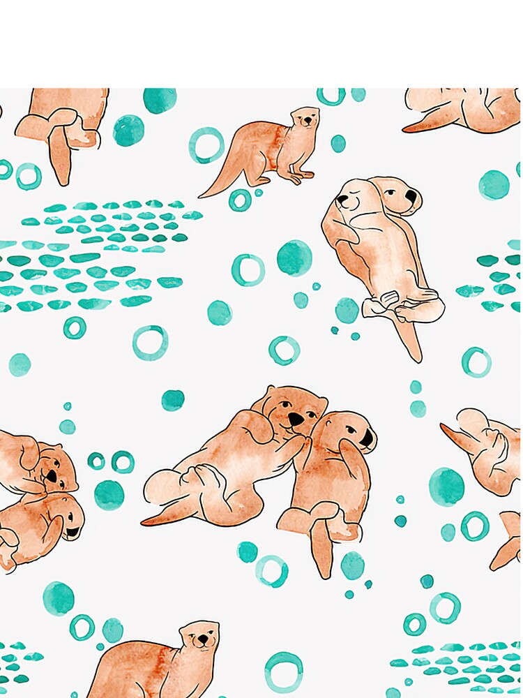 Otter Underwater Watercolor Art by SiouxLove