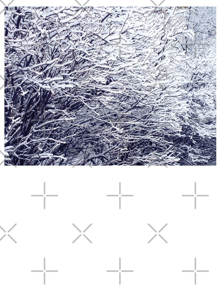 Winter blue snowy bushes branches photography | Snow vibes aesthetic scenery photo by lausn