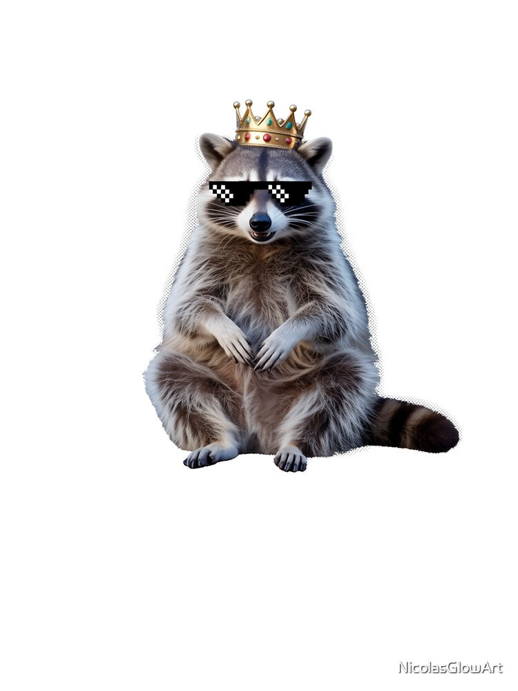 Raccoon King T-Shirt by NicolasGlowArt