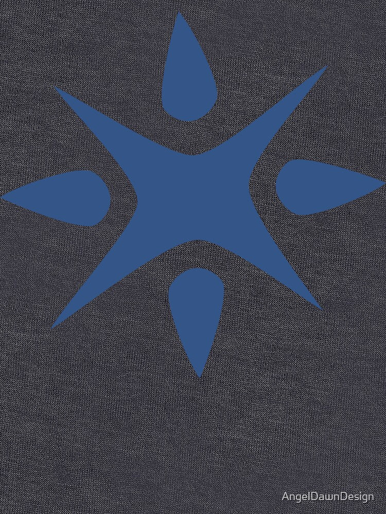 Large Geometric abstract snowflake in steel blue by AngelDawnDesign