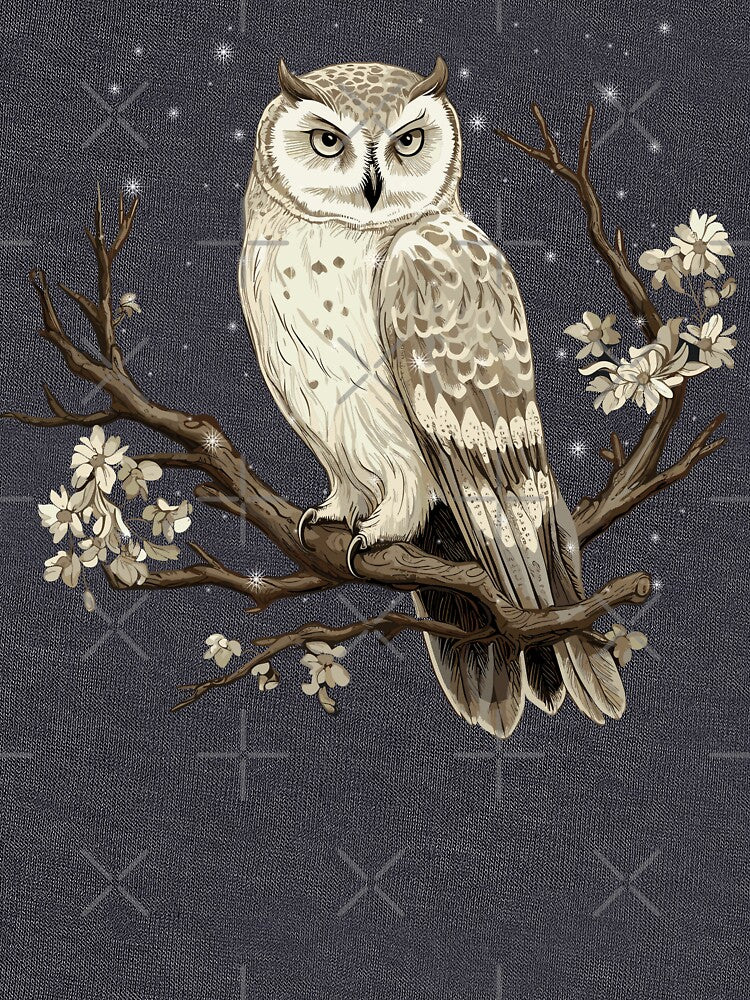 Winter Owl, Snowy Owl, Christmas Snow Winter Aesthetic by GirlGlowGraphic
