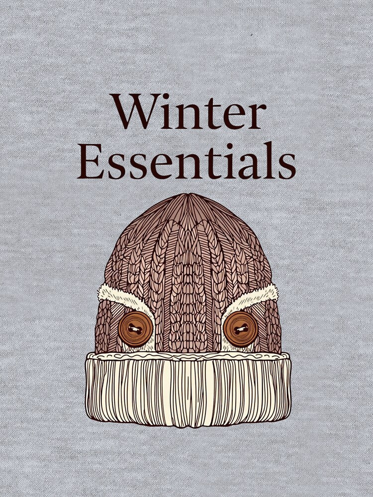 Winter Essentials – Minimal Cozy Beanie Line-Art Tee Shirt by EcoArtTees