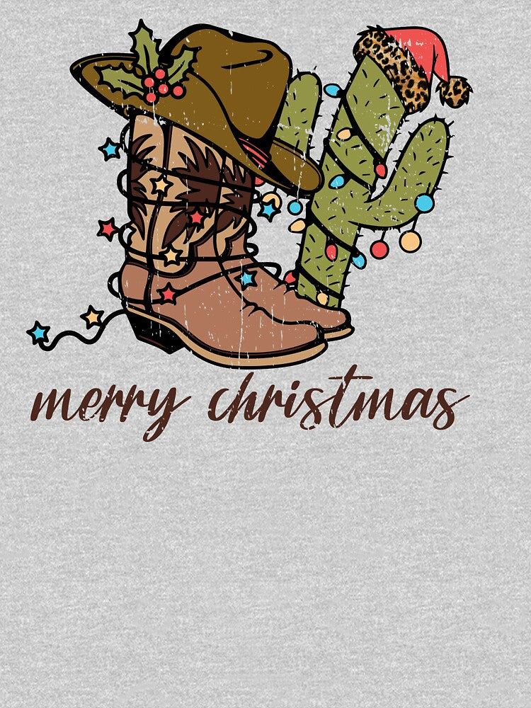 Distressed Christmas Country Cowboy Boots by ArtMeetsPizza