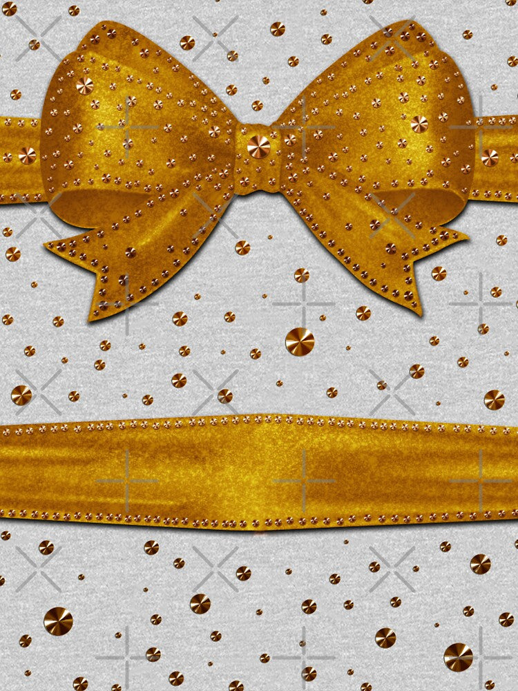 Merry Christmas Gold Ribbon Glitter Pattern - Xmas by GlamourChick