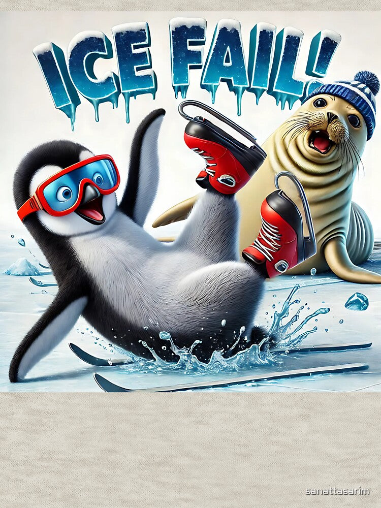 Penguin Slipping on Ice Design: Playful Winter Fun by sanattasarim