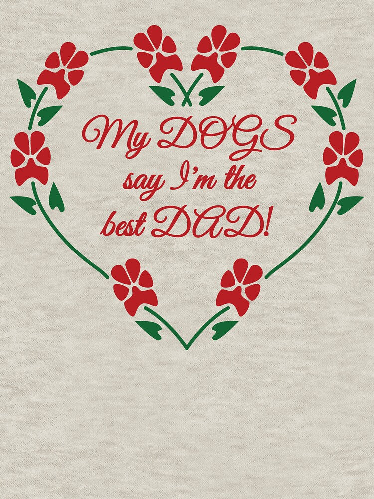 Best Dog Dad red pawprint flowers multiple dogs by SpiralMirage