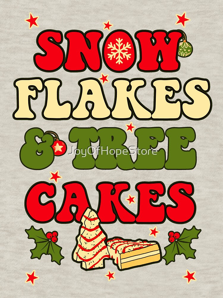 Snow flakes and Christmas Tree Cakes Vintage Look Version by JoyOfHopeStore