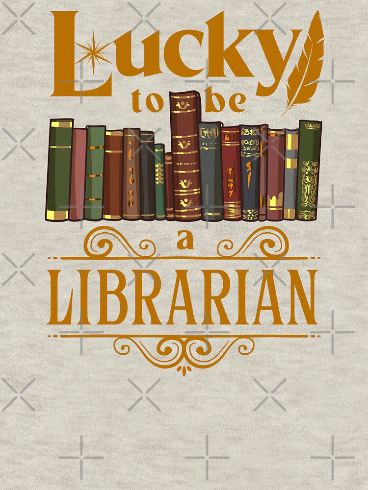 lucky to be a librarian - library - books by Ric Gilar