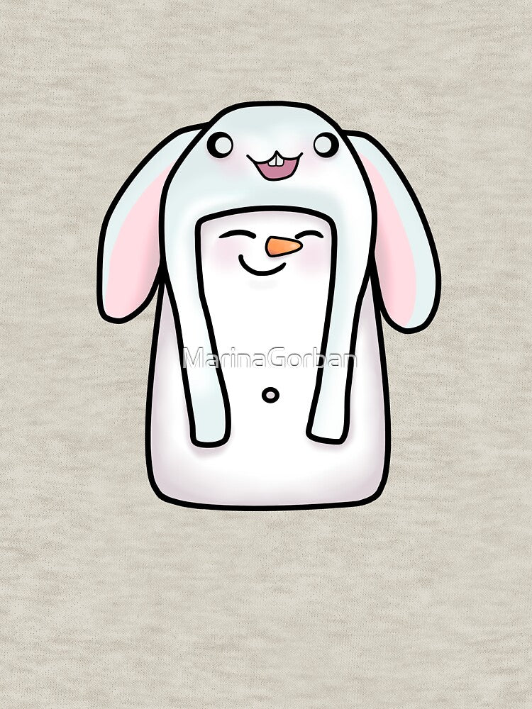 Cute Snowman In A Bunny Hat - Merry Christmas Happy Snowman by ViewerEqualsPhoton