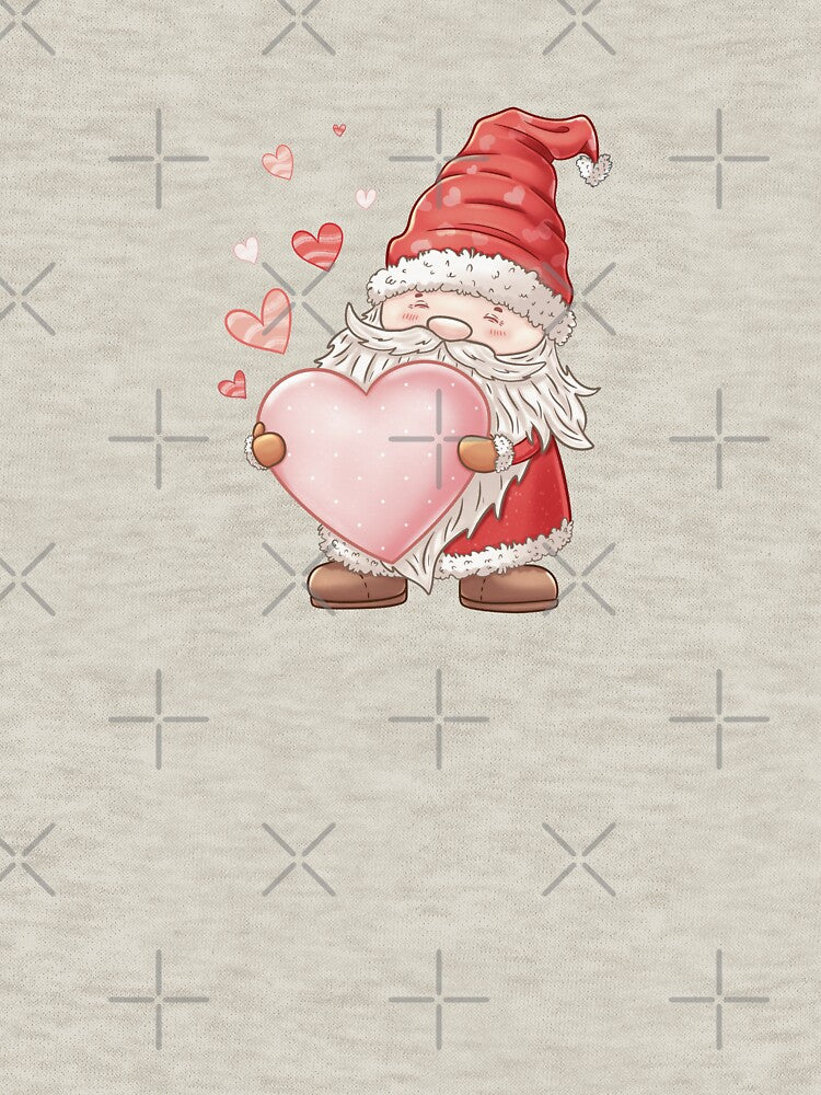 Cute Valentine Gnome – Heart Illustration with Floating Hearts by Xatutik.art