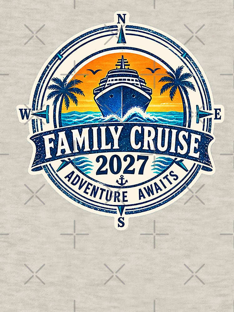 TRAVEL COLLECTION - FAMILY CRUISE - PASSPORT - IMMIGRATION STAMP - HOTEL STICKER TAG • 2027 - ADVENTURE AWAITS v5 by WheelieGdArt