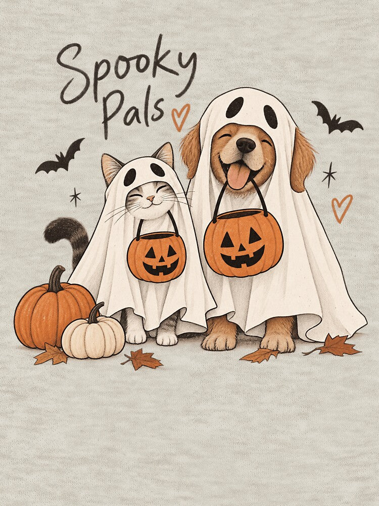 Spooky Pals Cat & Dog Ghosts – Cute Halloween Pet Design by 1DreamerShop
