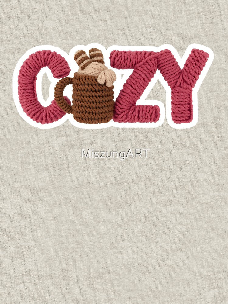 Cozy Winter Yarn Typography Warm Knitted Seasonal Design by MiszungART