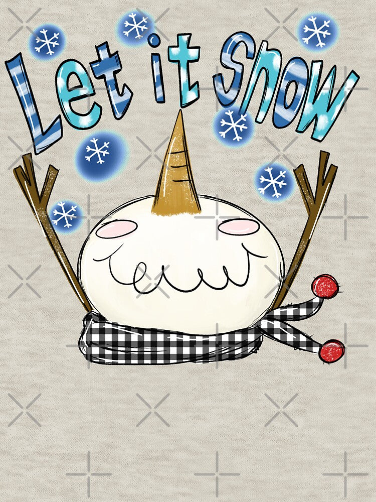 black plaid Christmas snow man let it snow by JavierShih