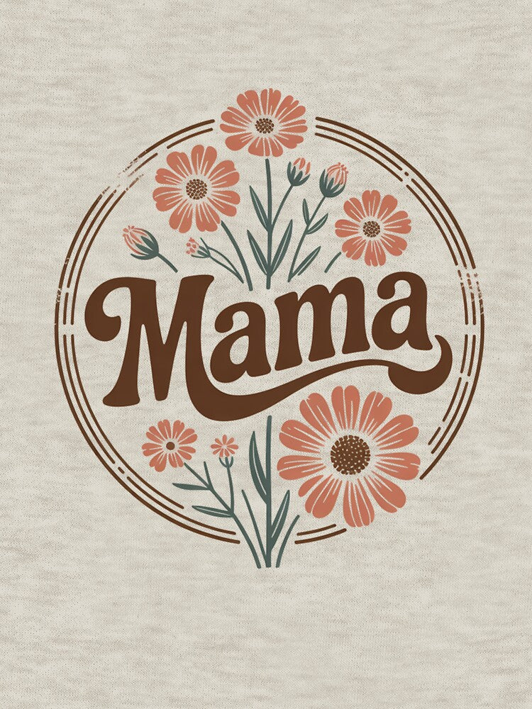 Retro Floral Mama Badge Shirt • Vintage Wildflower Mom Tee • Cute Earthy Mama Mother’s Day Gift • Boho Mama Aesthetic Shirt by What a cute-Tee