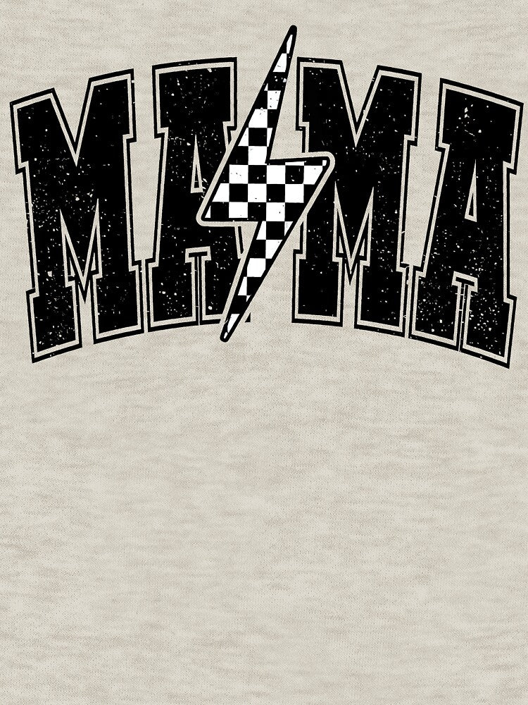 MAMA Checkerboard Lightning Retro Rock Punk Cool Mom Graphic Design by InOtterNew
