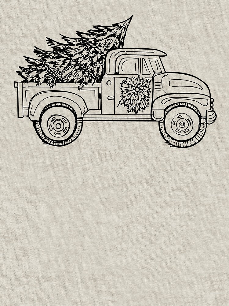 Festive Truck carrying Christmas Tree by LauraCoxArt