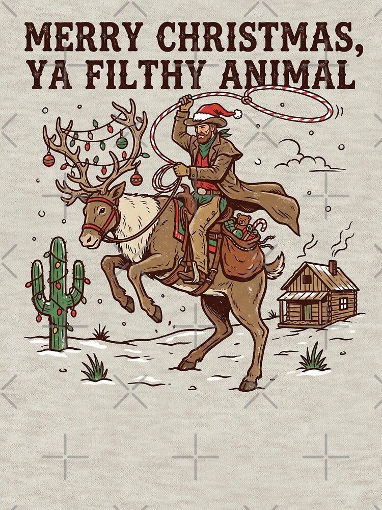 Merry Christmas Ya Filthy Animal Western Christmas by Milasneeze