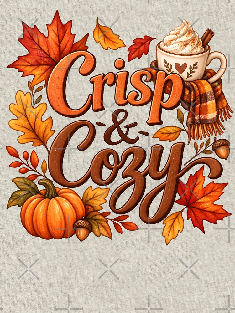 Crisp & Cozy – Autumn Pumpkin, Leaves & Hot Cocoa by blankTeeShirt
