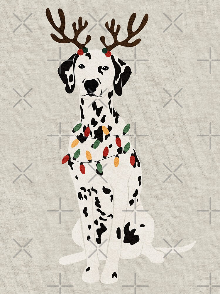 Christmas Dalmatian with Reindeer Antlers: I by reddogbuckeye