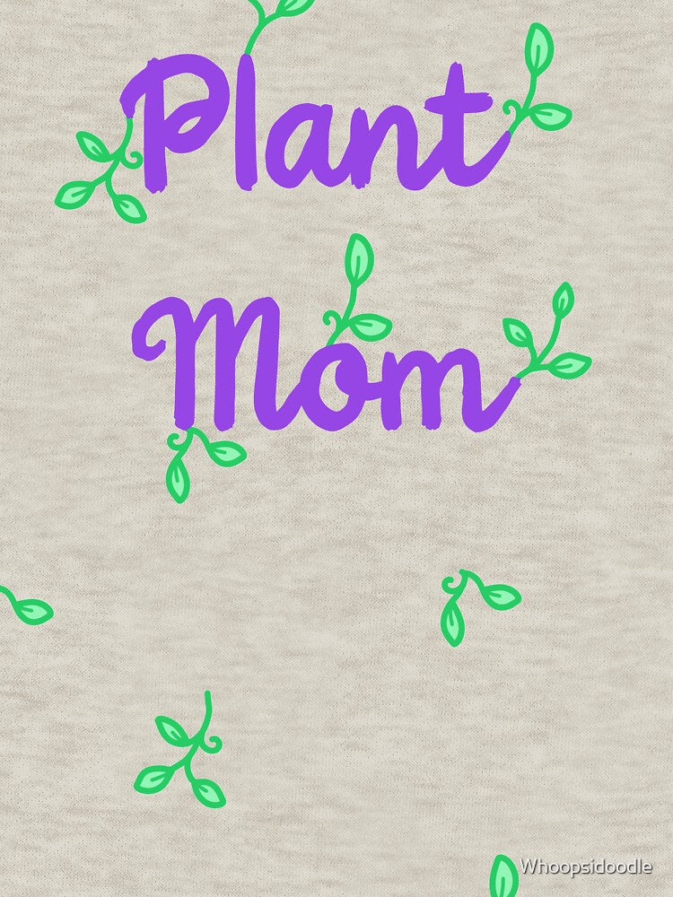 Plant Mom - Purple and Pink with Plants Allover by Whoopsidoodle