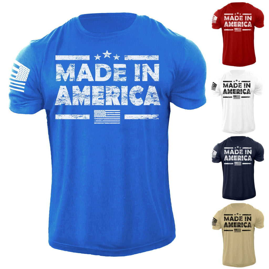 New Men's Flag T Shirt American Patriotic 100% Cotton Unisex