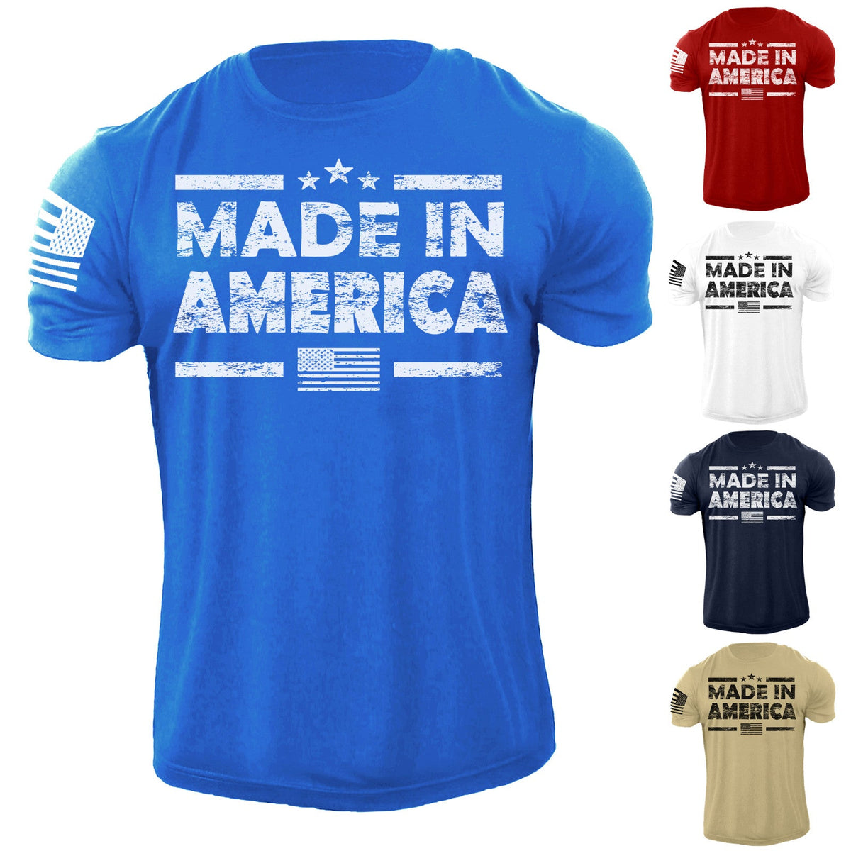 New Men's Flag T Shirt American Patriotic 100% Cotton Unisex
