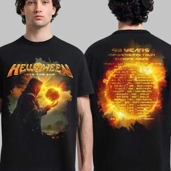 Helloween Europe 2025 Tour Into The Sun Band Graphic Concert Tee S-5XL Unisex