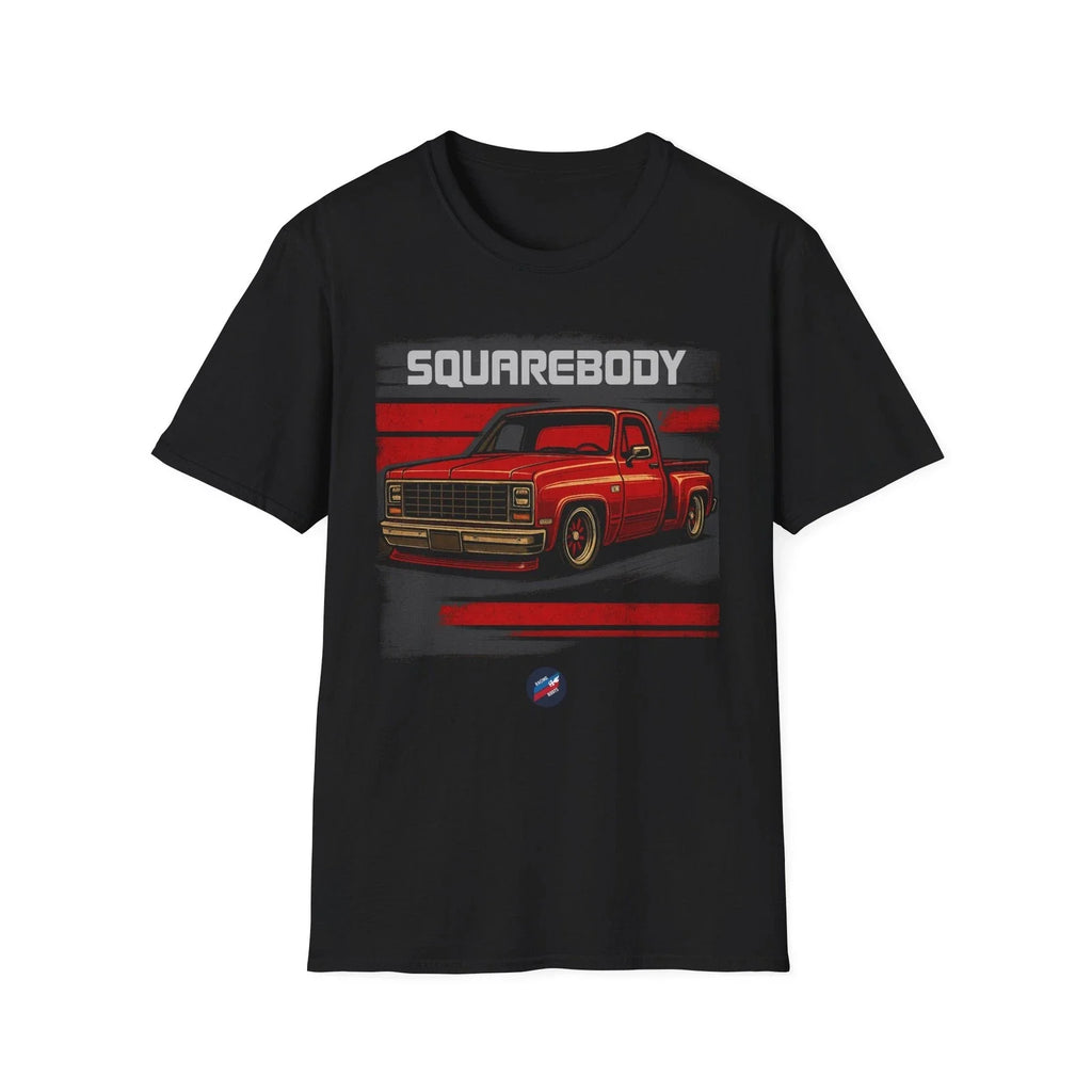 Squarebody Chevy Truck – Slammed Red C10 Classic Pickup Tee Unisex