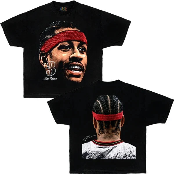 Allen Iverson Vintage Graphic Black 90s Basketball Streetwear Tee Unisex