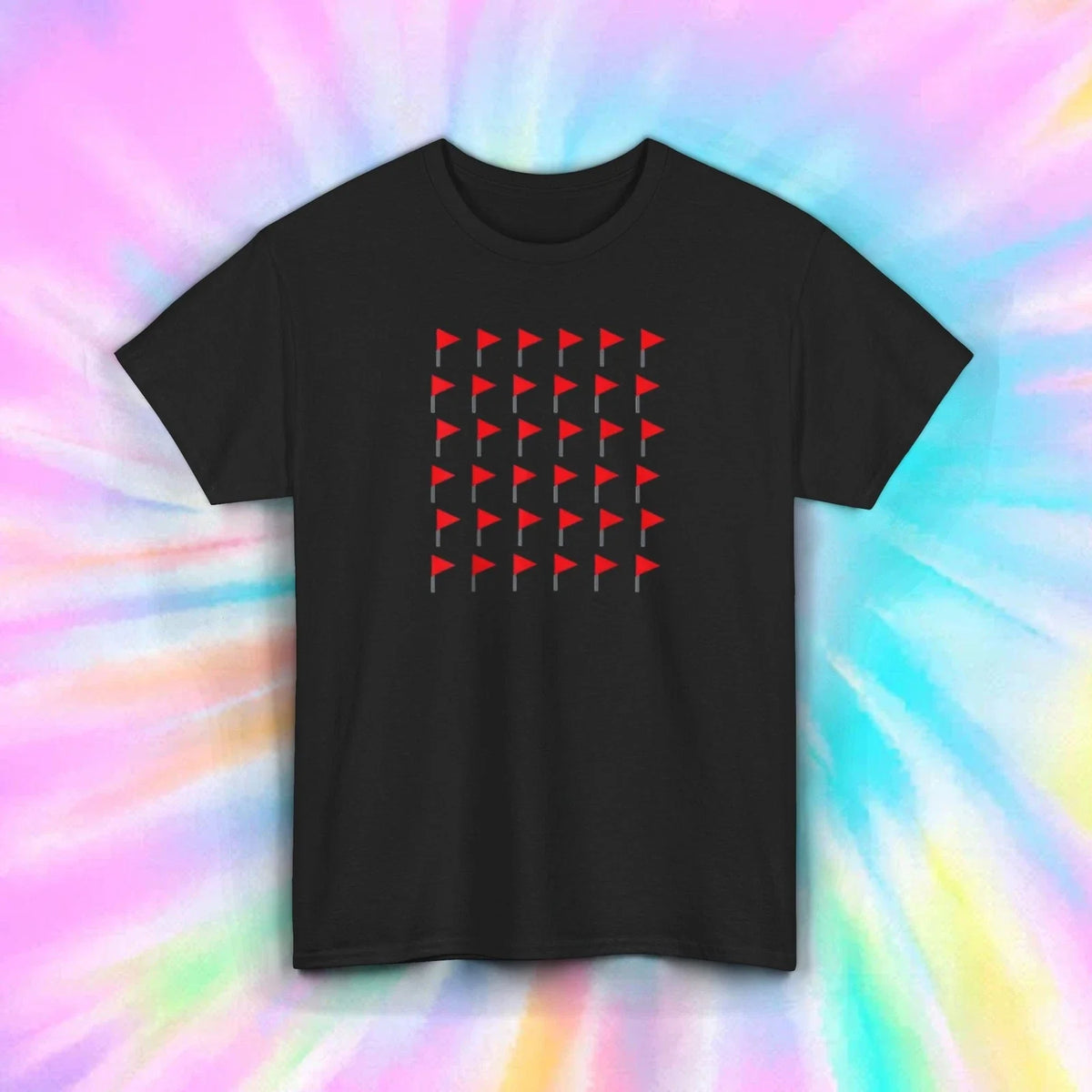 Red Flags S-5XL Funny Warning Humor Gift Trendy Meme Style Tee Unisex
