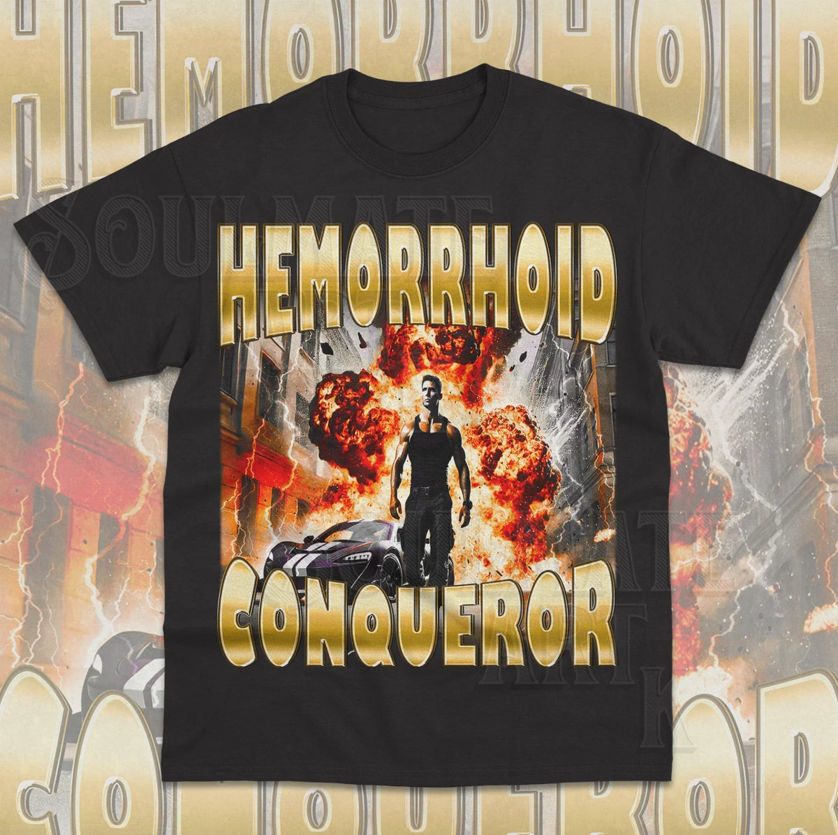 Hemorrhoid Conqueror Funny Meme Dark Joke Weird Gift Unisex Shirt Unisex