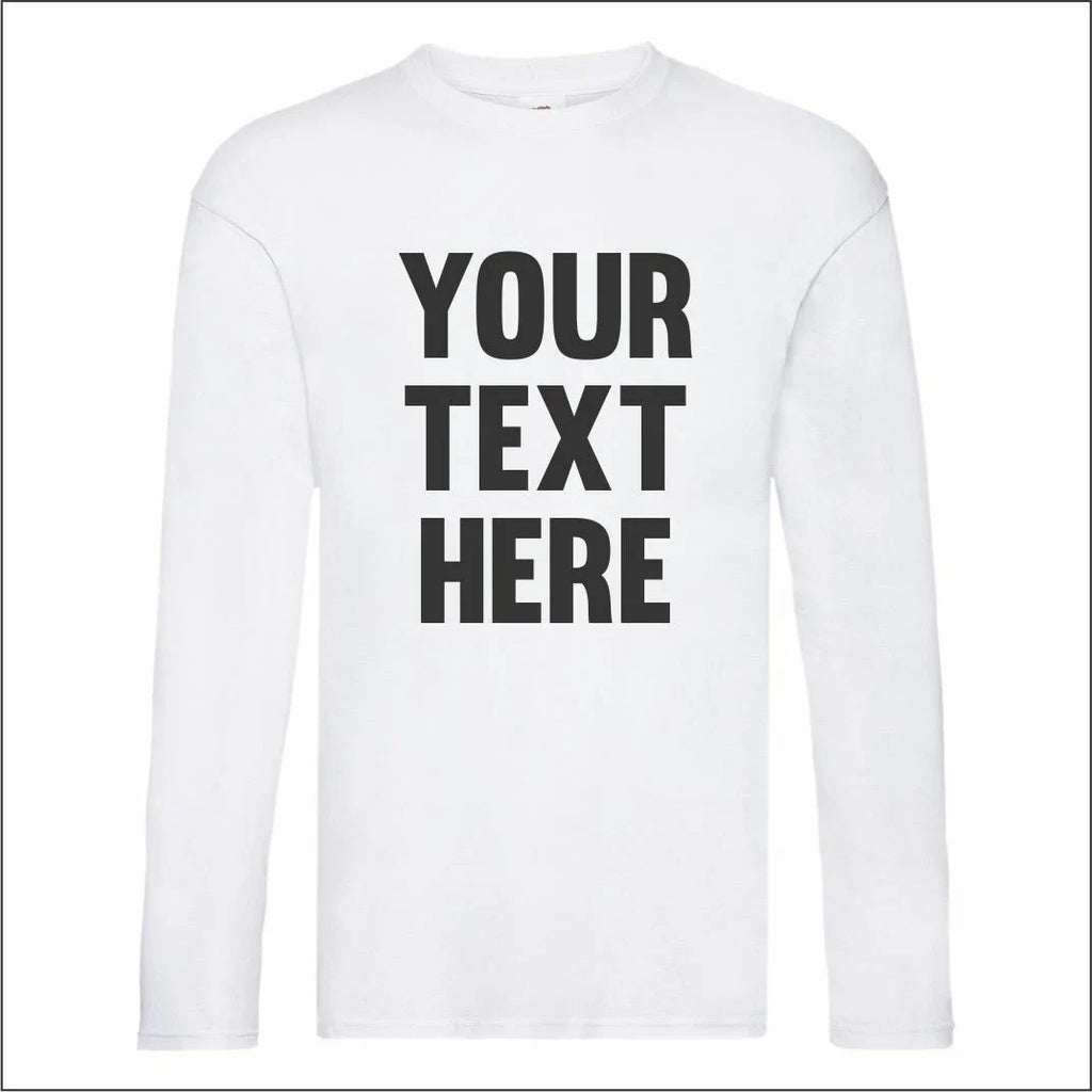 Personalised Fruit of the Loom Mens T Original Custom Printed Long Sleeve TShirt Unisex