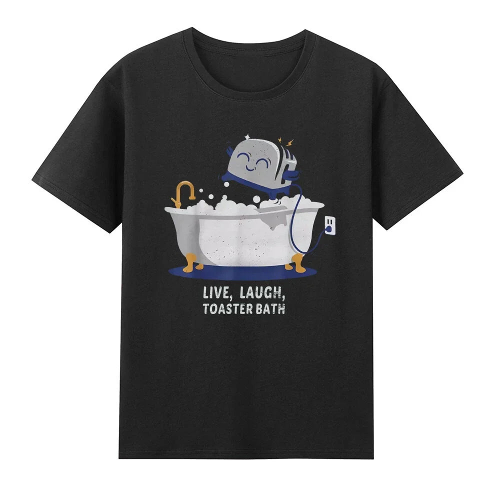 Live Laugh Toaster Bath Satire Funny Pattern Sarcasm Jokes Vintage Men's Unisex