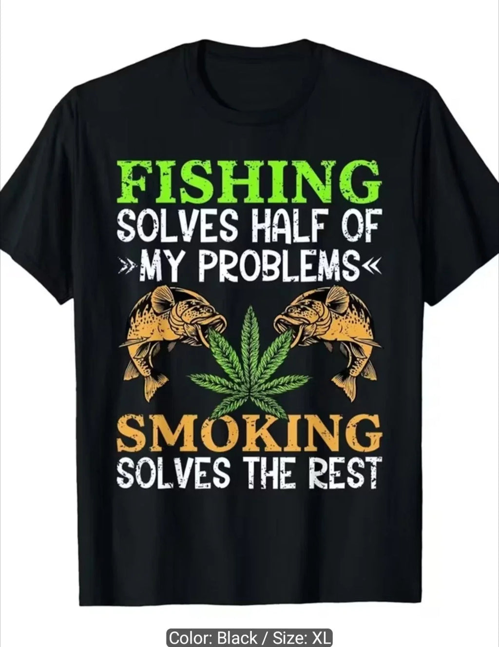 MEN/WOMEN BLACK XL FISHING HEAVYWEIGHT 180g COTTON Unisex
