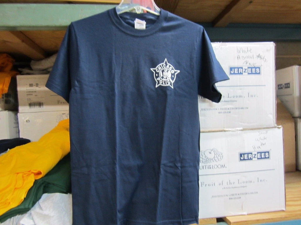 CHICAGO POLICE LEFT CHEST STAR PRINTED T- SHIRT SMALL, MED,LARGE,XL,XXL,XXXL Unisex