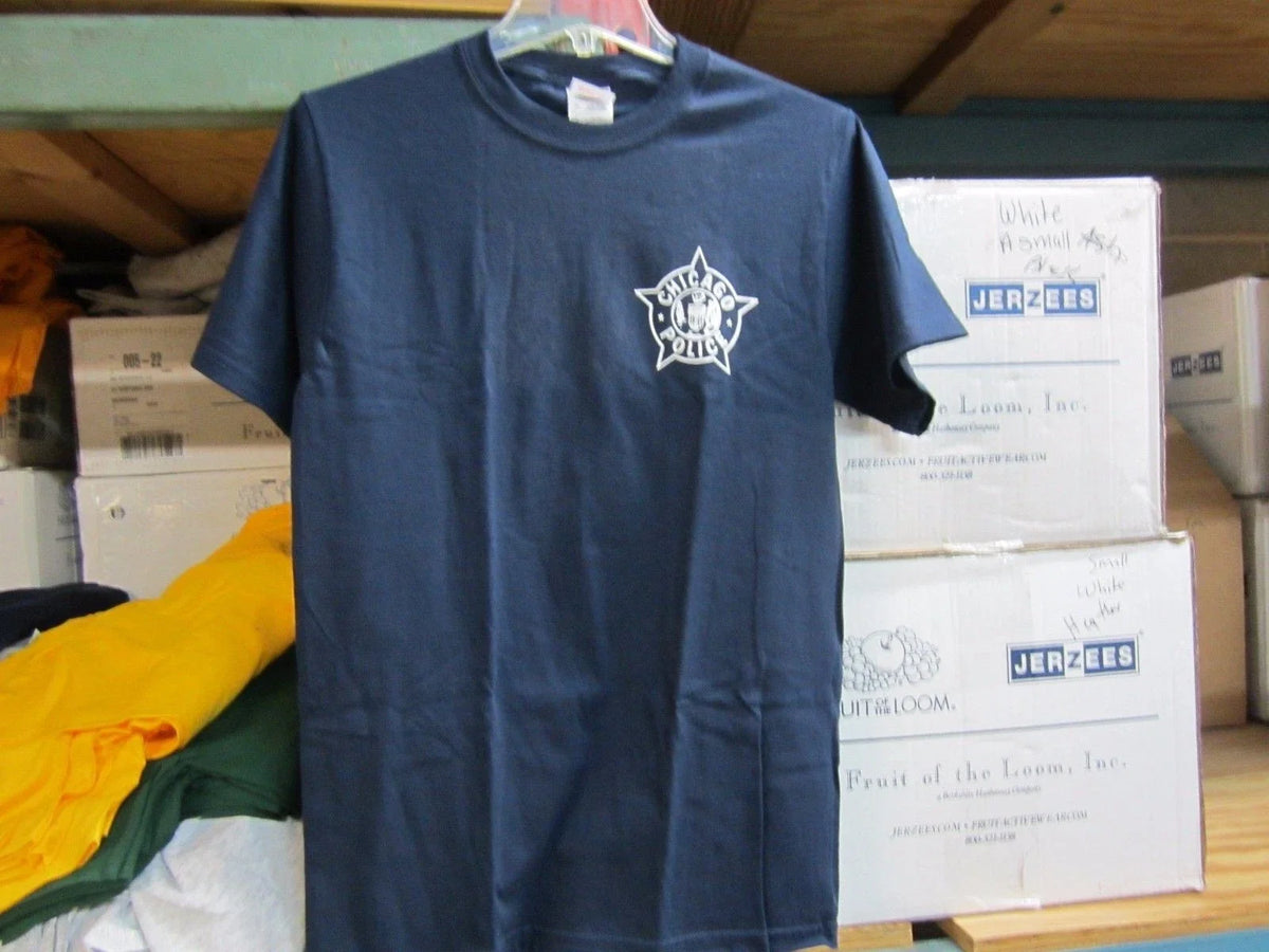 CHICAGO POLICE LEFT CHEST STAR PRINTED T- SHIRT SMALL, MED,LARGE,XL,XXL,XXXL Unisex
