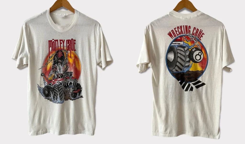 Vintage 1986 Mötley Crüe Wrecking Crüe Promo Glam Metal Tee Rare S-5XL Unisex