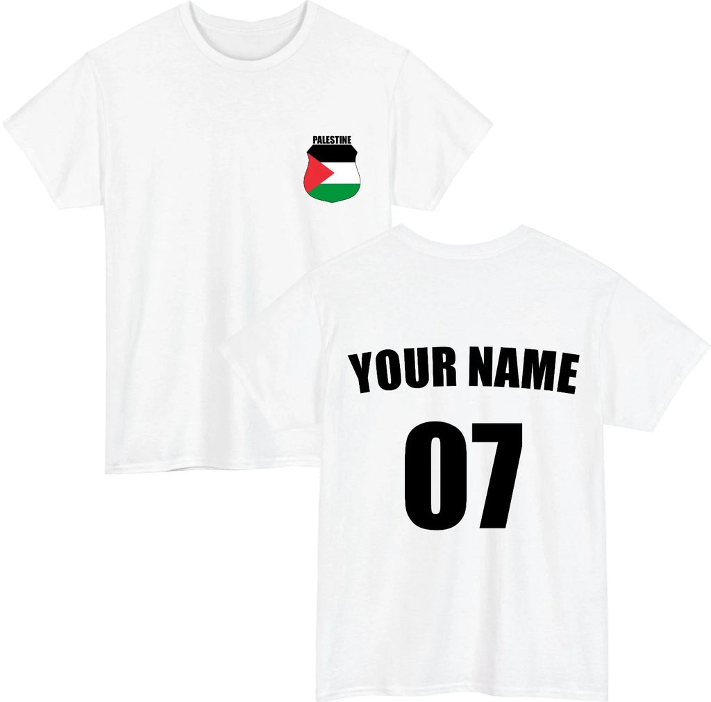 Personalised Palestine Football Custom Name Number Fan Gift Unisex Top Unisex