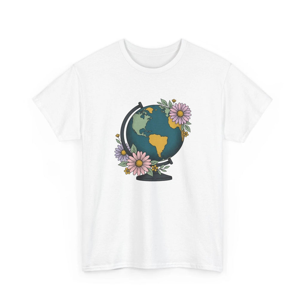 Earth Blooms Shirt Teacher Adventure Gift Women Folk Tee Floral T-Shirt