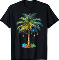Tropical Christmas Hawaiian Santa Xmas Lights Palm Tree Unisex