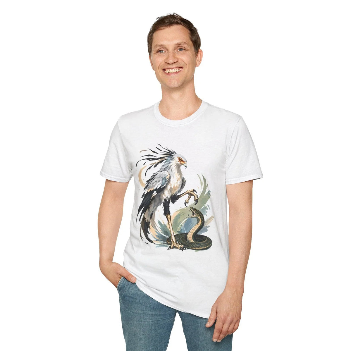 Secretary Bird Reptile Nature Fierce Wildlife Animal Unisex Softstyle Unisex