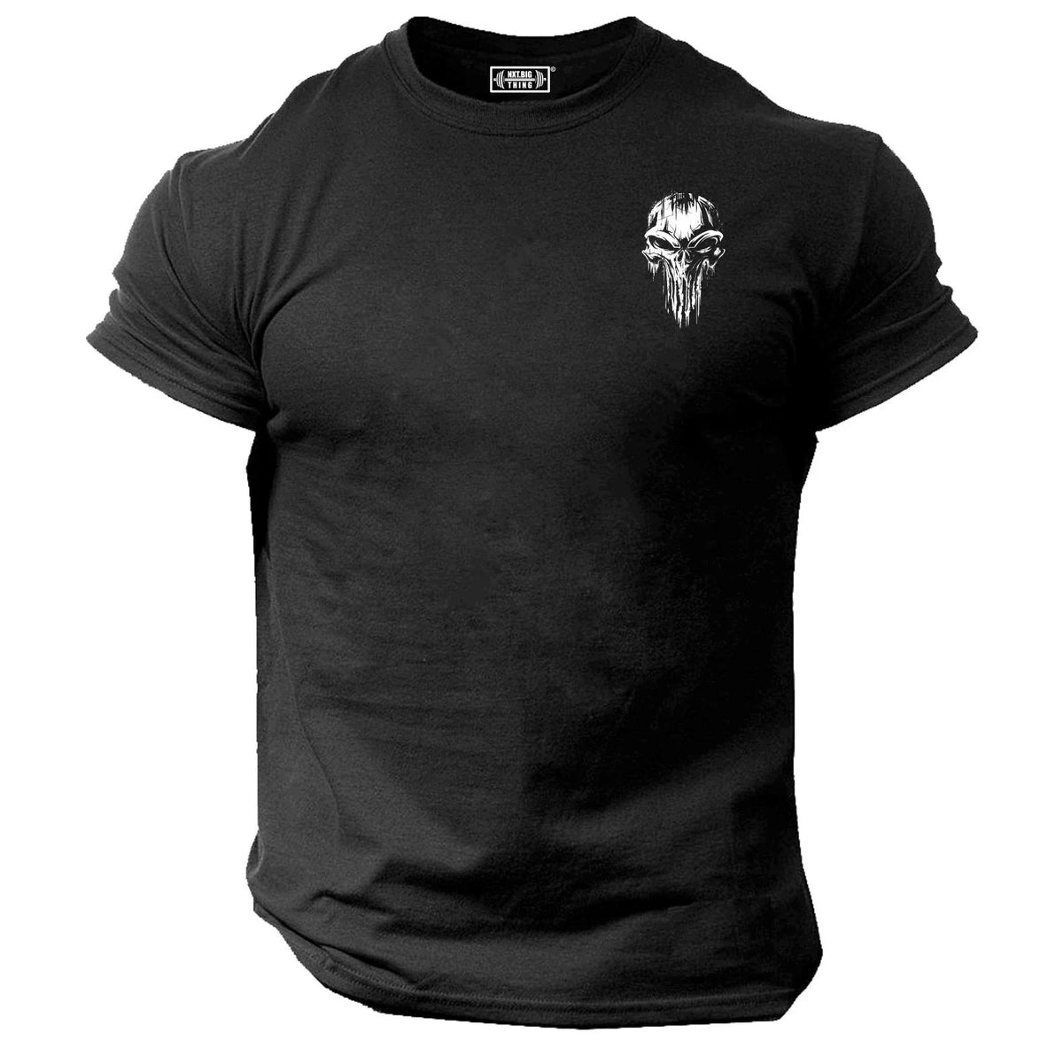 Skull T Shirt Pocket Gym Clothing Bodybuilding Training Workout Exercise MMA Top Unisex