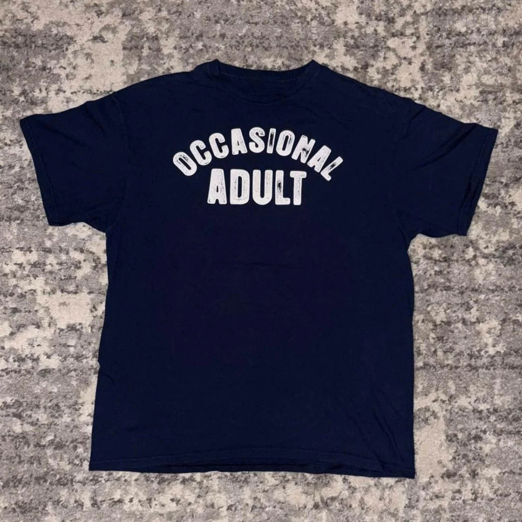 Y2K Occasional Adult Funny Text Shirt Unisex