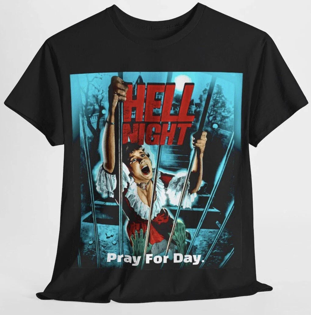 Hell Night T Shirt - Linda Blair - 80's Horror Classic Halloween Retro Tee - New Unisex