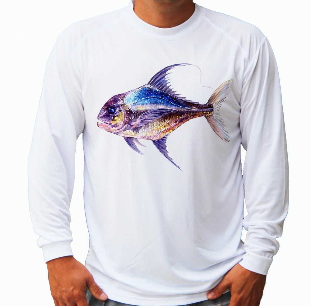 Fish Fishermen Long Sleeve UPF 30 Fishing Boat Beach Sport UV Protection Unisex