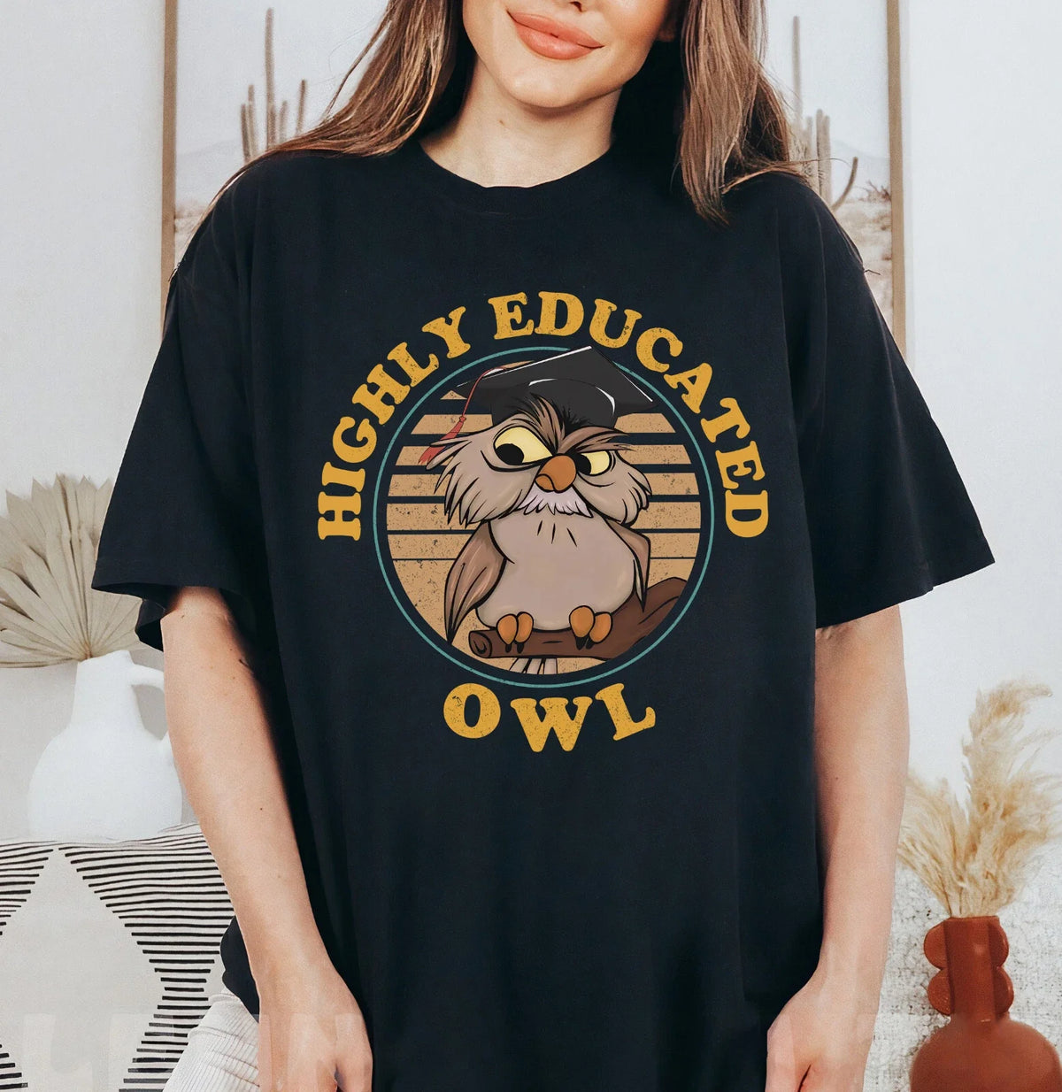 Retro Archimedes Highly Educated Owl Shirt Unisex Adult Kid Shirt 592041 Unisex